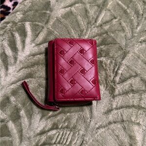 SHEIN Burgundy Woven Card Holder